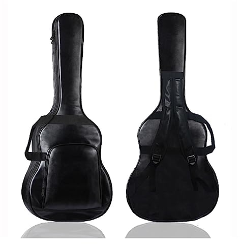 SONLED 40/41 Zoll wasserdichter, verdickter PU-Leder-Gitarren-Rucksack, Tragetasche, Gitarrenkoffer, Musikinstrumenten-Zubehör (Color : See Chart, Größe : 40/41 Inch)