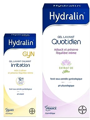 Hydralin® Quotidien Gel lavant intime - Hydrate & préserve la flore intime -400ml + Hydralin® Gyn Gel lavant toilette intime calmant irritation - Période d'inconfort 200ml - Cosmétiques