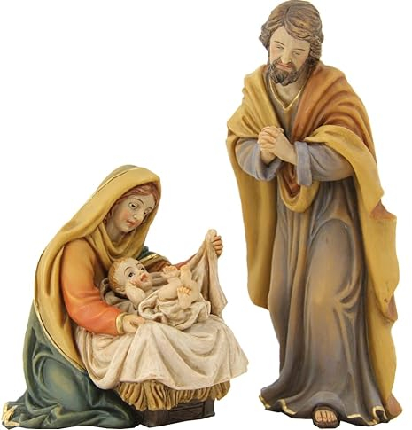 FADEDA 3 x Santa Famiglia/altezza: 10 cm/dipinti a mano/dettagliati personaggi presepe – Decorazione da tavolo per Natale accessori presepe
