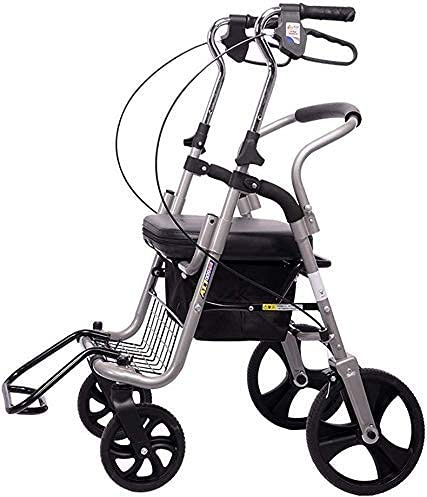 Faltbarer Rollator Gehgestell Rollator Lauflernhilfe Leichte Mobilität Faltbar mit Sitz und Korb 4 Räder für Ältere Menschen