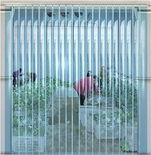 Türvorhang PVC Transparent Lamellenvorhang Industrievorhang Dicke 2mm Länge 200cm - 300cm Streifenvorhang Wasserdicht Winddicht Staubdicht Balkontür Vorhang Terrassen(Size:2pcs 15x215cm)
