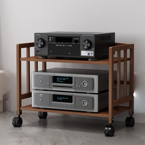 Media Storage Cabinet 4-Tier AV Media Stand Corner Shelf Video Component Cabinet AV Receiver Audio Component Stand Record Player Receiver Electronics Equipment for Living Room Gaming Room Music Studio