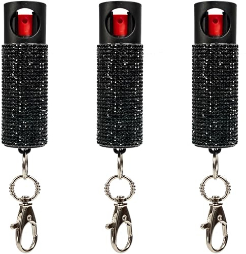 Burn Pepper Spray for Self Defense Security - 1/2oz Compact Pepper Spray for Women with Keychain, Maximum Strength, Police Grade with UV Dye, Ideal for Personal Safety, Joggers & Home Defense - 3 Pack