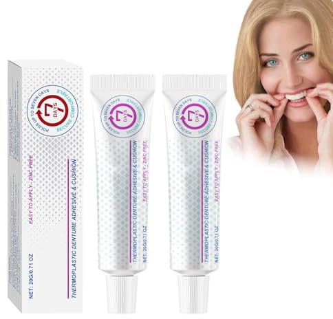 Denture Silicone Reline Kit, Thermoplastischer Prothesenkleber, Kleber für Zahnprothesen (2pcs)
