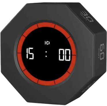 kesurpae Cubo Temporizador para niños, 7 Cuentas atrás, Compacto y Recargable, 25 ABS, Temporizador de productividad, Cubo de productividad, Temporizador de Cuenta atrás, Negro