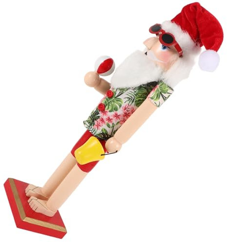 LAPYAPPE Casse-Noisette Style Hawaïen en Bois Sculpté et Peint la Main pour Décoration de Noël Traditionnelle et Fêtes Festives