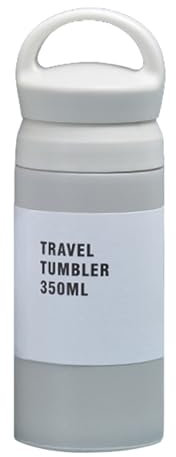 20932 Bicchiere da viaggio, 350 ml, bianco, struttura sottovuoto a doppia parete, per conservare il calore e il freddo, tazza di carta da birra (A, 18,5 cm)