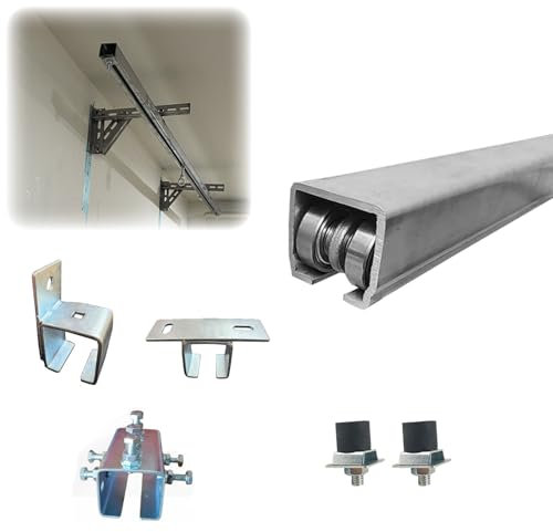 schiebetürbeschlag Bypass-Schranktür-Hardware-Kit, schiebetür komplettset und 4-Rad-Trolley-Montagerollen, schiebetürbeschlag, Handelsqualität, gleiten sanft und leise(Roller with Mounting Plate,900cm