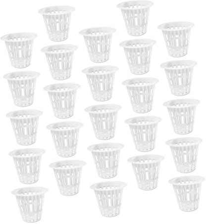 iplusmile 50pièces Pots Hydroponiques Filet pour Culture Jardinières Perforées pour Plantes Aquatiques Godets Panier pour Balcon Terrasse