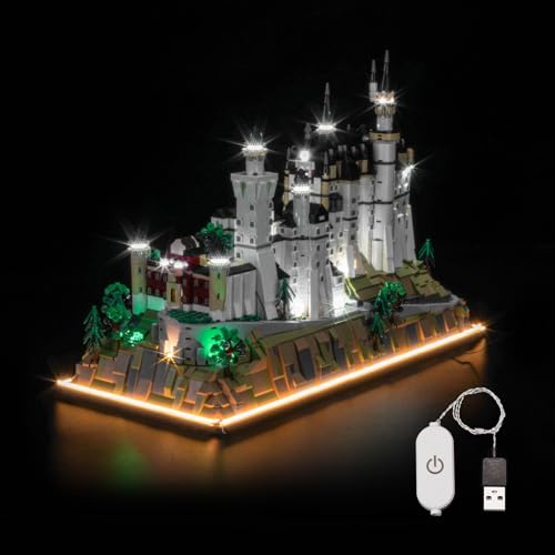 LocoLee Set Kompatibel mit Lego 21063 Neuschwanstein Castle (Kein - Lego-Set) Dekorative Beleuchtung Compatible with Lego 21063 Schloss Neuschwanstein