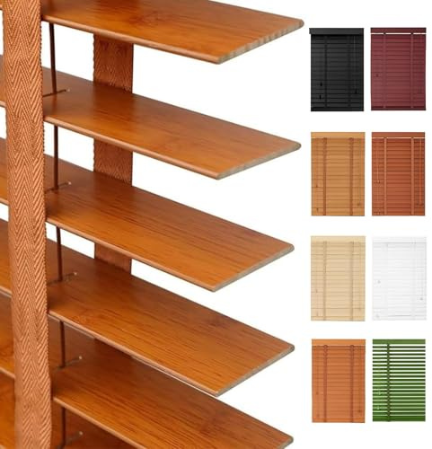 Générique Store Venitien, Store Bois IntéRieurs, Store Occultant 30cm 45cm 60cm 75cm 90cm 100cm 125cm 140cm 160cm Store Bois, Store Venitien Exterieur, Occultant Rideaux Preuve De l'eau(Walnut)