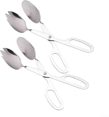 2 pinzas de acero inoxidable para servir, herramienta perfecta para sostener panes, pasteles y alimentos de barbacoa (grandes)