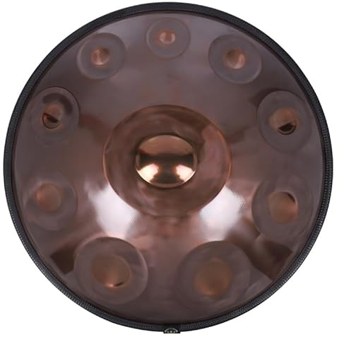 Sarospan Tambor de mano de 22 pulgadas, 10 notas, 440 Hz, sartén de mano de acero inoxidable de alta calidad, hecho a mano y afinado a mano, juego premium con bolsa suave, soporte, mazos, calcomanías