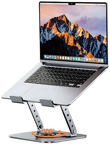 Soporte Portátil ,Plegable y Ajustable para Portátil con Ventilación y Base Giratoria – Elevador Ergonómico de Refrigeración, Compatible con Laptops de 11-17 Pulgadas, Ideal para Oficina y Teletrabajo