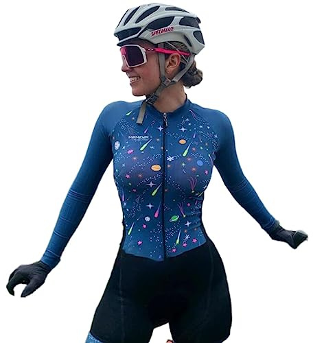 Triathlon kroppsdräkt för kvinnor långärmad kort byxa cykelbodysuit triathlon kostym Dot XS-3XL