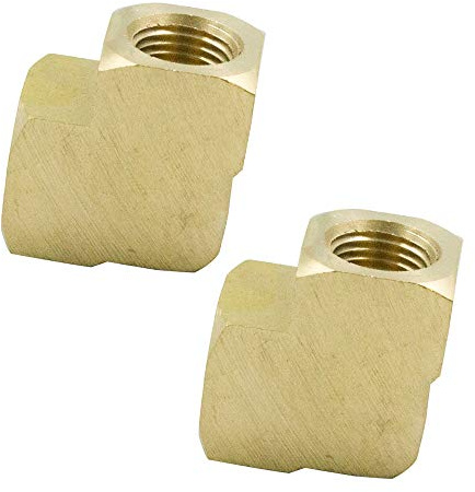 Legines Brass Pipe Fitting, 90 Degree Barstock Elbow, 3/8 NPT Female x 3/8 NPT Female (Pack of 2)