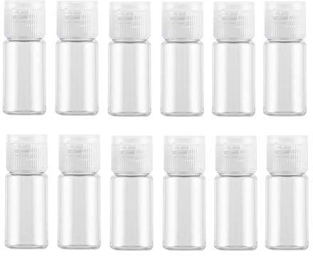 Lot de 12 bouteilles en plastique vides - 10 ml - Avec couvercle à rabat - Pour eau, émollient, émulsion de gel douche, etc