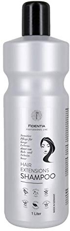 Fidentia Hair Extensions Shampoo | Sensitive ohne Silikone | Für Echthaar Tressen & Haarverlängerung (1 Liter)