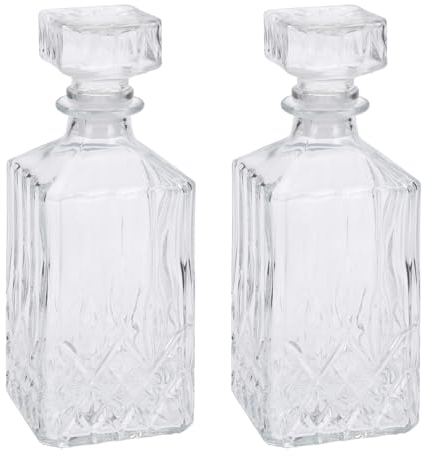 2 caraffe da whisky Cognac Rum in vetro, 1100 ml, decanter per whisky