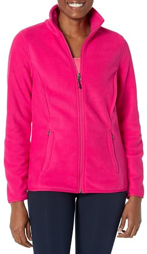 Amazon Essentials Chaqueta de Forro Polar Suave con Cremallera Completa y Corte clásico (Disponible en Tallas Grandes) Mujer, Rosa, XXL