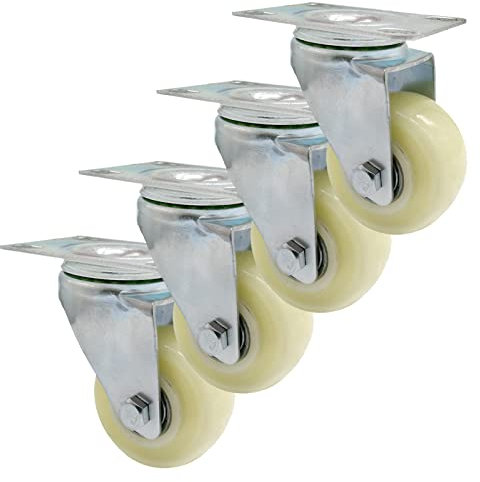 Suwooy Lenkrollen Zum Bewegen Von Möbeln,4 Stück,Nylon-möbelrollen,Transportrollen,Trolleys,Werkbank-schwenkrollen 40mm 50mm 63mm,Schwerlastrollen,Rollen Für Möbel Mit Bremse,4Nobrakes-40mm