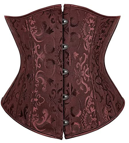 Josamogre Corset Underbust Femme Bustier Serre Taille Satin Sexy Lingerie Gothique Vintage Medieval Victorien Grande Taille Costume Halloweenn