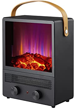 Cheminée électrique Portable en Acier Noir et Pieds CHE-90 Purline