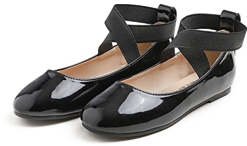 Feversole Kids Filles Mary Jane Strap Chaussures Plates Ballerines Princesse Chaussures Plates Chaussures d'école Plates À Bride