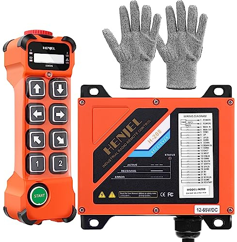 2 Doble Velocidad Mando a distancia inalámbrico para grúa industrial de 8 botones 24V 48V 220V para polipasto eléctrico de cadena Puente grúa móvil Camión volquete Transmisor y receptor 24-264V
