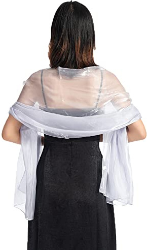 NiceYnn Chiffon Organza Shawls Wraps for Evening Dresses Women Oversize 170x72cm Sheer Smooth Silky Scarf Wedding Formal Party