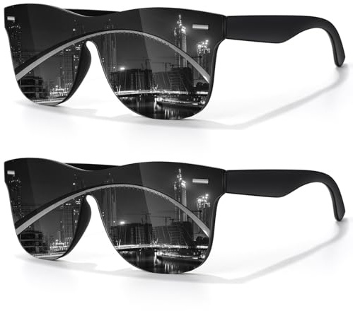 LINVO Sonnenbrille Herren Damen Polarisiert Verspiegelt Modisch UV400 | Leicht,verdrehfreies Design,Autofahren,Angeln,Reisen,Laufen,Golfen