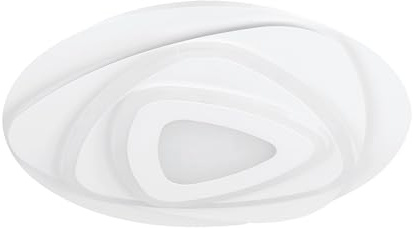 EGLO LED Deckenleuchte Palagiano, runde Deckenlampe | Deckenbeleuchtung aus Kunststoff in Weiß, Aufbauleuchte für Büro, Flur und Küche, neutralweiß, Ø 38 cm