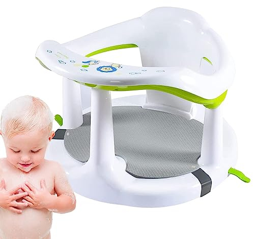 baño para bebé con ventosas, silla ducha 6 18 meses, antideslizante, con reposabrazos y respaldo alto, soporta hasta 30 kg, antideslizante, respetuoso con la piel
