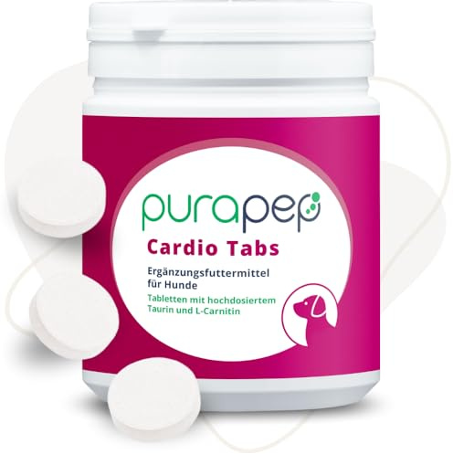 purapep Cardio Tabs – Natürliche Unterstützung der Herzfunktion für Hunde – Mit Taurin, L-Carnitin und hochwertigen Molkeneiweißen – 120 Tabs