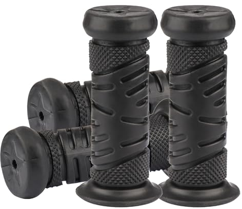 Gladder 2-Pair Kids' Bike Handlebar Grips Bicycle Rubber Handle Grips Universal for Boys' Girls' Balance Bike 12-20 Inch Bicycle (Black, 95mm)