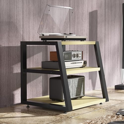 Meuble stéréo Meuble Av / Meuble TV d'angle avec pieds réglables, Meuble stéréo pour tourne-disques/ étagère pour composants audio pour chevet, bureau, home cinéma, Meuble stéréo/ étagère(Color:Style