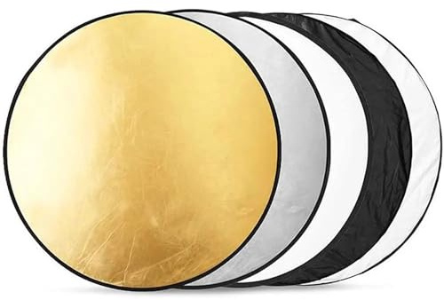WJIAYAO Reflecteur Lumiere Photo Diffuseur de lumière de Studio Photo Portable extérieur 5 en 1, réflecteur de Photographie Pliable(110cm)