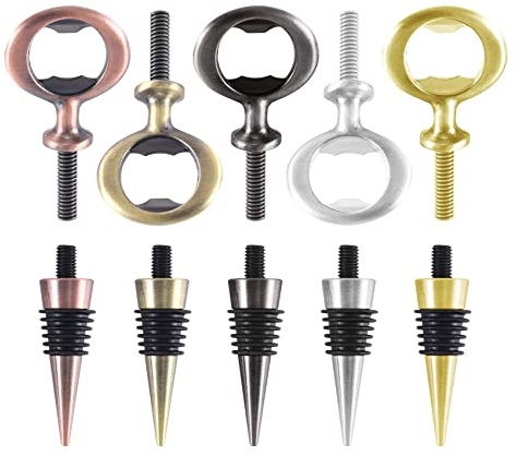 Acbmveen 10 Pcs Metal Bottle Opener & Wine Stopper Blank Stainless Steel Flat Bottle Opener Inserts Kit Beer Opener Hardware