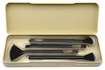 bonvoyage Essentials, Set Pennelli Make Up per Viso 4 Pezzi, Include Pennello per Contour, Correttore, Illuminante e Cipria in Polvere, Setole Morbide, Blending is My Cardio