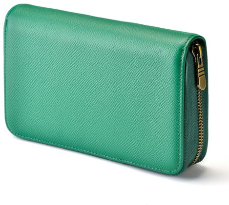Asvine Füllfederhalter Leder Kugelschreiber Etui 10 geteilte Schlitze Stifthalter Handgefertigter Display Organizer Reißverschlusstasche