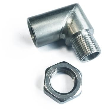 Siuku Lambdasonde Auto O2 Sauerstoff Sensor Abgewinkelt Extender Spacer M18x 1,5 Kurz 90 Grad 02 Bung Universal Test Rohr Verlängerung Stecker