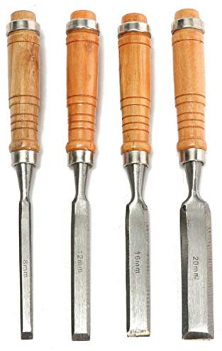 Set di 4 scalpelli da 8/12/16/20 mm per la lavorazione del legno da falegnameria