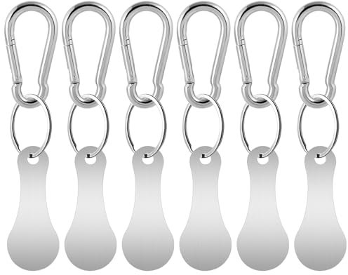 Einkaufswagenchip Schlüsselanhänger 6 Set Einkaufswagenlöser Mit Flaschenöffner, Einkaufswagenchip Metall Ohne Anhänger, Zlip and Slide Einkaufswagenlöser Edelstahl Mit Schlüsselring
