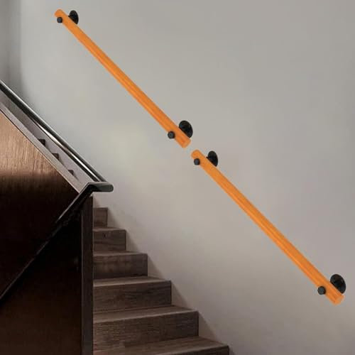 Corrimano in legno massello per scale interne ringhiera di sicurezza antiscivolo per scale ringhiera per montaggio a parete asta di supporto per balaustra rotonda kit completo corrimano per bar, loft,
