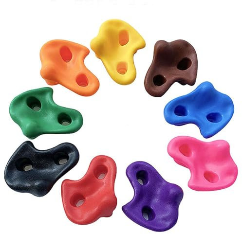 HELEVIA 6pcs Rock Climbing Holds Wall Climbing Grips Rock Wall Holds with Installation Hardware Rock Wall Climbing Kit