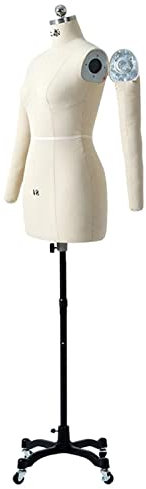 WYRMB Schneiderpuppe Für Damen, Schneiderbüste Für Damen, Schneiderpuppe In Übergröße Auf Rädern Zum Nähen Von Kleidung, Weiß-X