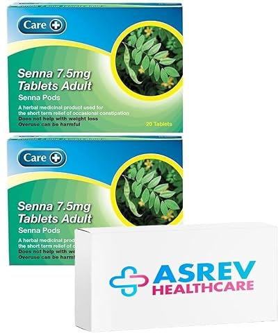 2X Senna 7.5mg 20 Tablets - Natural Laxatives Constipation Relief Laxative (Two Packs) - Effective Overnight Constipation Relief & Stool Softener for Adults, Supports Digestion, Eases Nausea