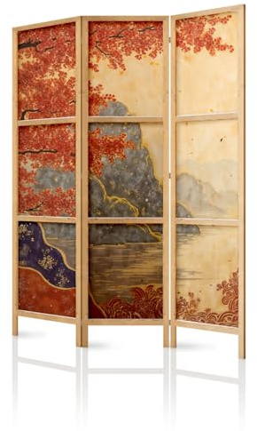Framed concept – Paravent rumsavdelare av trä 135 x 172 cm, 3 delar, ensidig, i orientalisk stil