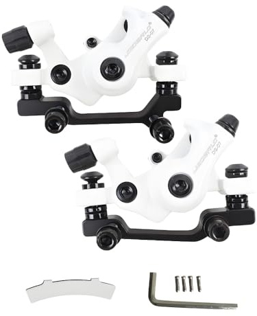 GUOFANG Kits de Freno de Disco para Bicicletas, Pinzas de Freno de Disco mecánicas, Frenos de Disco universales Delanteros y Traseros, Frenos de Disco mecánicos (anverso y Reverso Blancos)