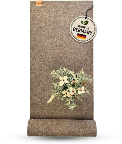 kontor28® - Premium Tischläufer Filz 100% Made IN Germany aus Upcycling-PET Filz | Waschbarer Tischläufer in 150x30 cm Kratz- und hitzebeständig | Filzläufer BISKOP Naturmeliert für Indoor & Outdoor
